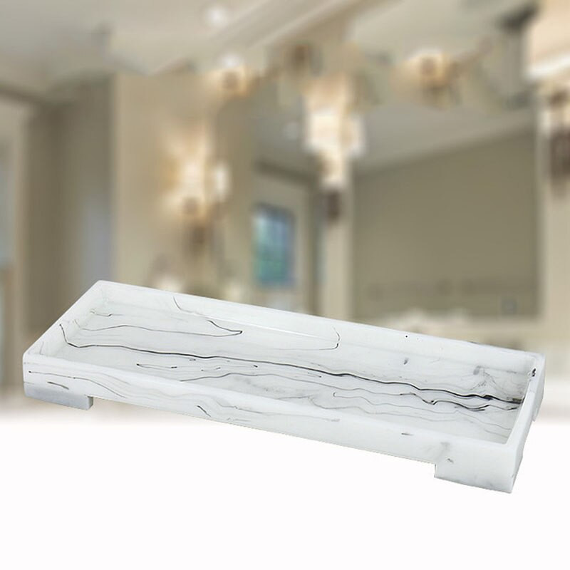 JINSERTA marmurinės dervos laikymo padėklas Papuošalai Vitrinos Plokštelė Kaklo papuošalas Žiedas Auskarai Kosmetika Organizatorius Namai Viešbučio serviravimo padėklas