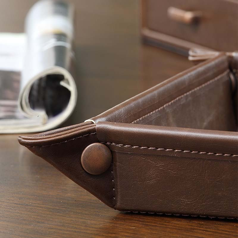 JINSERTA PU bőr inas csecsebecse Összecsukható kockadobó tálca Összecsukható retro otthoni ékszergyűrűs tálca Különféle tárolódobozok