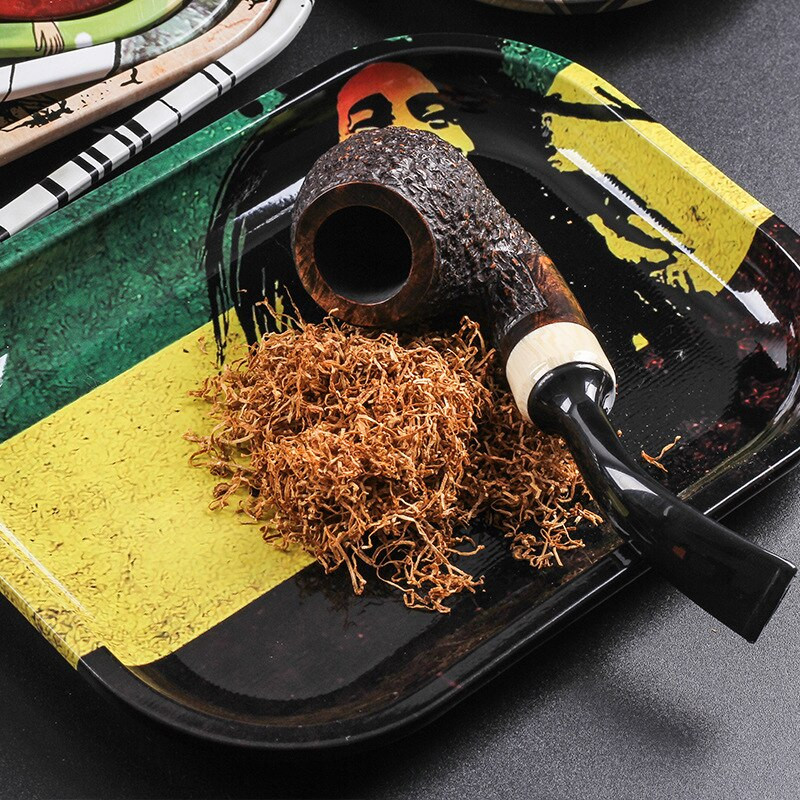 18*14CM kovový zásobník na tabak, dámsky tanier na cigarety, plechová miska na tabak, malý zásobník na rolovanie