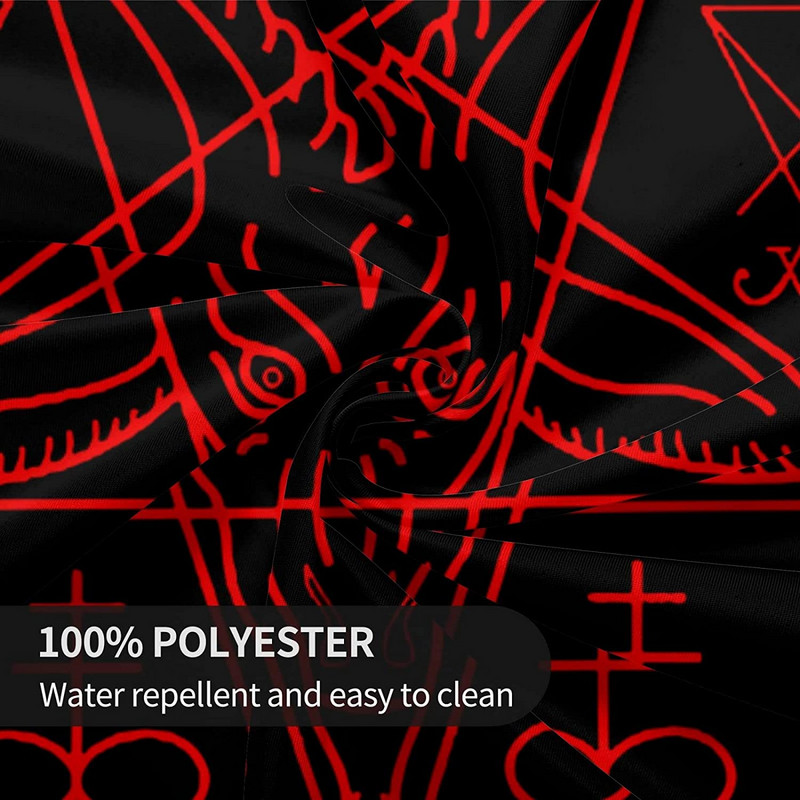 Sátáni Wiccan szimbólumok Kecske kerek asztalterítő 60 hüvelykes asztalterítő asztallap dekoráció Vízálló terítők étkezőasztalhoz