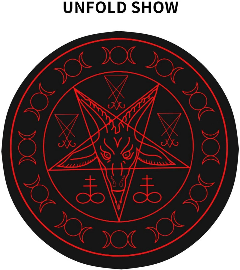 Sátáni Wiccan szimbólumok Kecske kerek asztalterítő 60 hüvelykes asztalterítő asztallap dekoráció Vízálló terítők étkezőasztalhoz