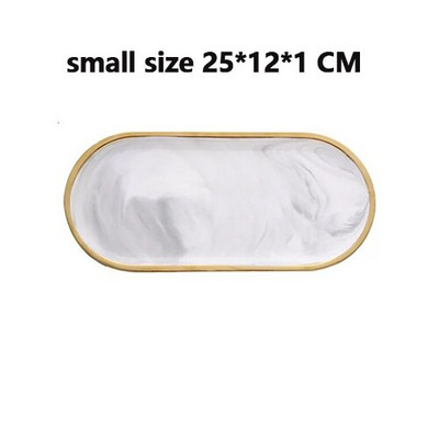 Luksuzni ružičasto plavi crni mramorni keramički pladanj za pohranu Ovalni elipsasti pladanj s voćem Ukrasni tanjur Posuda za pohranjivanje nakita i deserta