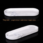 Dervos dėklo rašalo efektas Stačiakampis ovalus marmurinis raštas Lengvai valomas papuošalų lėkštė vakarienė indas Buitinė vonios kambario laikymo priemonė