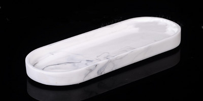 Dervos dėklo rašalo efektas Stačiakampis ovalus marmurinis raštas Lengvai valomas papuošalų lėkštė vakarienė indas Buitinė vonios kambario laikymo priemonė