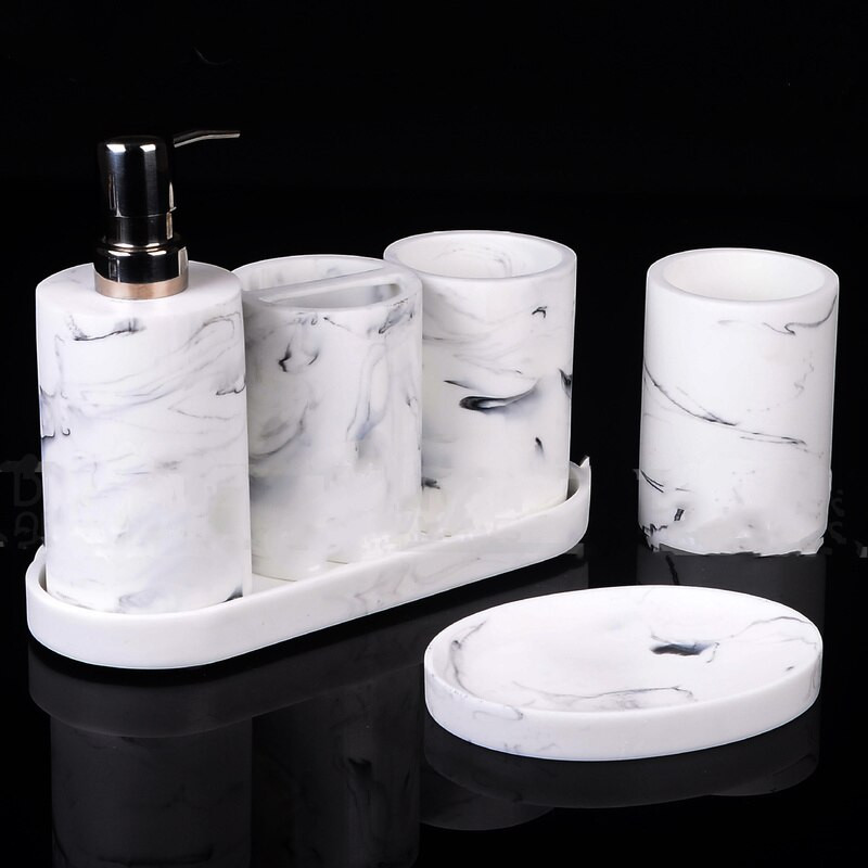 Dervos dėklo rašalo efektas Stačiakampis ovalus marmurinis raštas Lengvai valomas papuošalų lėkštė vakarienė indas Buitinė vonios kambario laikymo priemonė