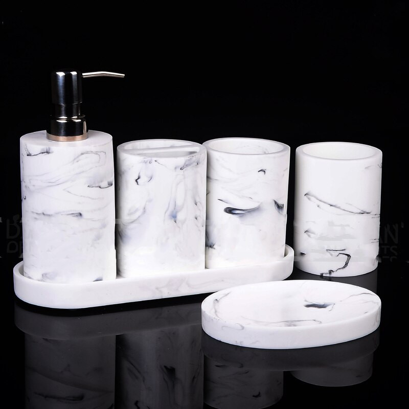 Dervos dėklo rašalo efektas Stačiakampis ovalus marmurinis raštas Lengvai valomas papuošalų lėkštė vakarienė indas Buitinė vonios kambario laikymo priemonė