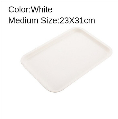 Pravokutni pladanj, plastični tanjur za jelo, nordijski bijeli voćni kolač, pladanj za pohranu, tanjur za posluživanje, hotelsko kućanstvo, kuhinjski pribor