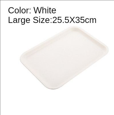 Pravokutni pladanj, plastični tanjur za jelo, nordijski bijeli voćni kolač, pladanj za pohranu, tanjur za posluživanje, hotelsko kućanstvo, kuhinjski pribor