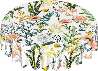 Okrugli stolnjak 60 inča šarene dugine ruže cvjetni pokrivač za stol za kuhinju za večeru
