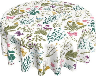 Okrugli stolnjak 60 inča šarene dugine ruže cvjetni pokrivač za stol za kuhinju za večeru