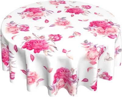 Okrugli stolnjak 60 inča šarene dugine ruže cvjetni pokrivač za stol za kuhinju za večeru