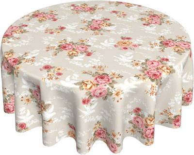 Okrugli stolnjak 60 inča šarene dugine ruže cvjetni pokrivač za stol za kuhinju za večeru