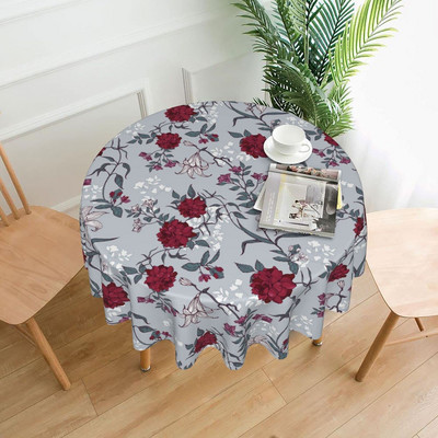 Okrugli stolnjak 60 inča šarene dugine ruže cvjetni pokrivač za stol za kuhinju za večeru
