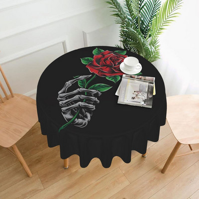 Okrugli stolnjak 60 inča šarene dugine ruže cvjetni pokrivač za stol za kuhinju za večeru