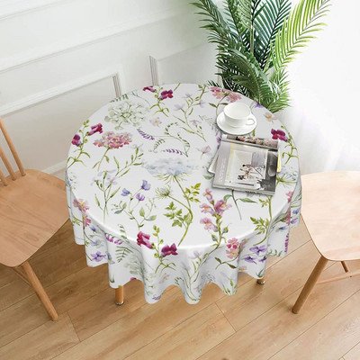 Okrugli stolnjak 60 inča šarene dugine ruže cvjetni pokrivač za stol za kuhinju za večeru