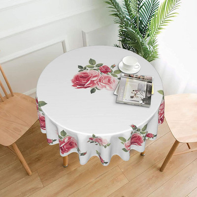 Okrugli stolnjak 60 inča šarene dugine ruže cvjetni pokrivač za stol za kuhinju za večeru