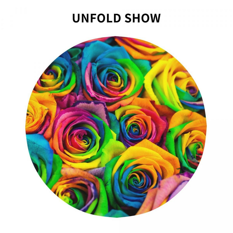 Okrugli stolnjak 60 inča šarene dugine ruže cvjetni pokrivač za stol za kuhinju za večeru