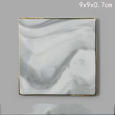 Šiaurės šalių keramikos padėklo paprastumo kontūrai aukso marmuro tekstūra Mažas laikymo padėklas Kavos puodelio kilimėlis Svetainės valgomojo stalo dekoras