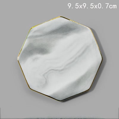 Šiaurės šalių keramikos padėklo paprastumo kontūrai aukso marmuro tekstūra Mažas laikymo padėklas Kavos puodelio kilimėlis Svetainės valgomojo stalo dekoras