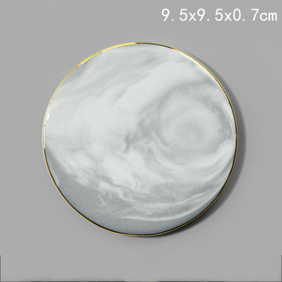 Šiaurės šalių keramikos padėklo paprastumo kontūrai aukso marmuro tekstūra Mažas laikymo padėklas Kavos puodelio kilimėlis Svetainės valgomojo stalo dekoras