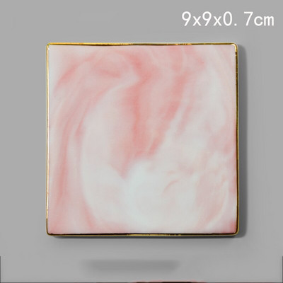 Šiaurės šalių keramikos padėklo paprastumo kontūrai aukso marmuro tekstūra Mažas laikymo padėklas Kavos puodelio kilimėlis Svetainės valgomojo stalo dekoras