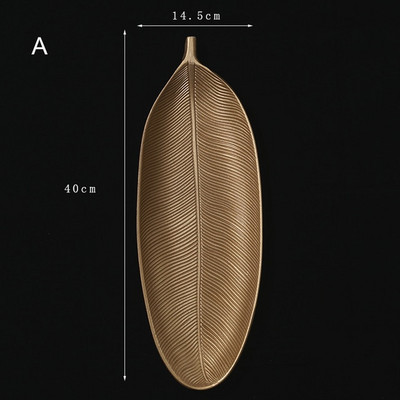 Nordijski ukrasni pladanj Zlatni pladanj u obliku lista ananasa Pladanj za posluživanje Paleta za nakit Jelo za jelo s voćem Dekoracija za stol Organizator za pohranu
