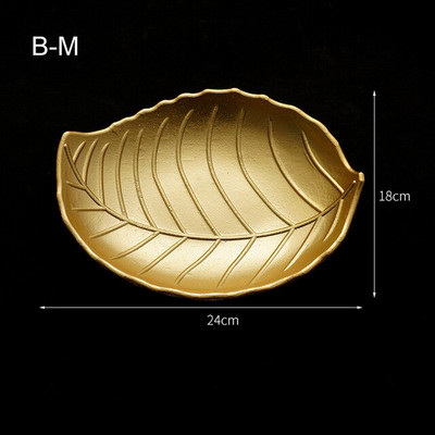 Nordijski ukrasni pladanj Zlatni pladanj u obliku lista ananasa Pladanj za posluživanje Paleta za nakit Jelo za jelo s voćem Dekoracija za stol Organizator za pohranu
