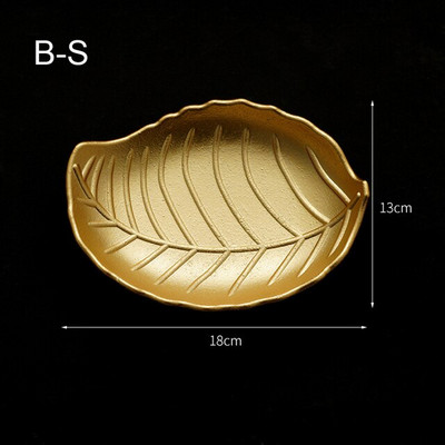 Nordijski ukrasni pladanj Zlatni pladanj u obliku lista ananasa Pladanj za posluživanje Paleta za nakit Jelo za jelo s voćem Dekoracija za stol Organizator za pohranu