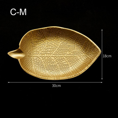 Nordijski ukrasni pladanj Zlatni pladanj u obliku lista ananasa Pladanj za posluživanje Paleta za nakit Jelo za jelo s voćem Dekoracija za stol Organizator za pohranu