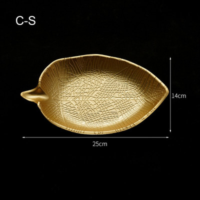 Nordijski ukrasni pladanj Zlatni pladanj u obliku lista ananasa Pladanj za posluživanje Paleta za nakit Jelo za jelo s voćem Dekoracija za stol Organizator za pohranu
