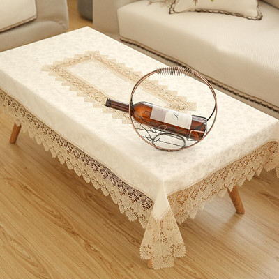 Pravokutni čipkani stolnjaci Pokrivač za stol Elegantna bijela vjenčana dekoracija Europski vez Čajni stolnjak Okrugli stolnjak