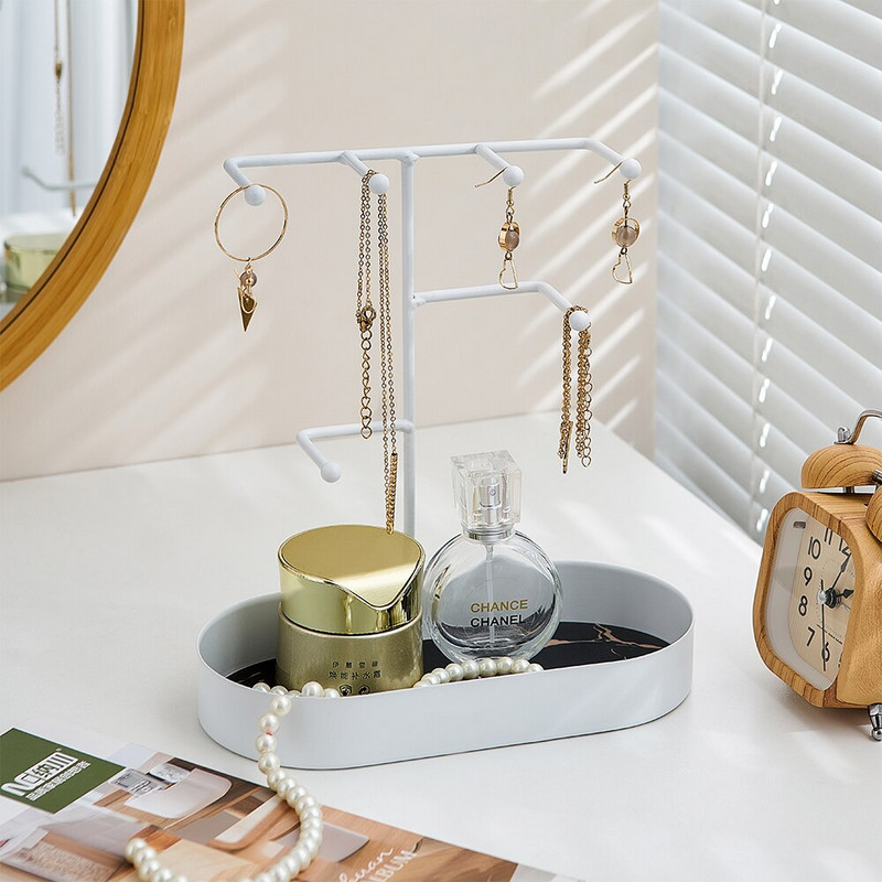 Tavă de depozitare ușoară de lux Decor nordic pentru casă Cheie Depozitare cosmetice Tavă pentru tacâmuri Decor pentru comodă Accesorii pentru bucătărie