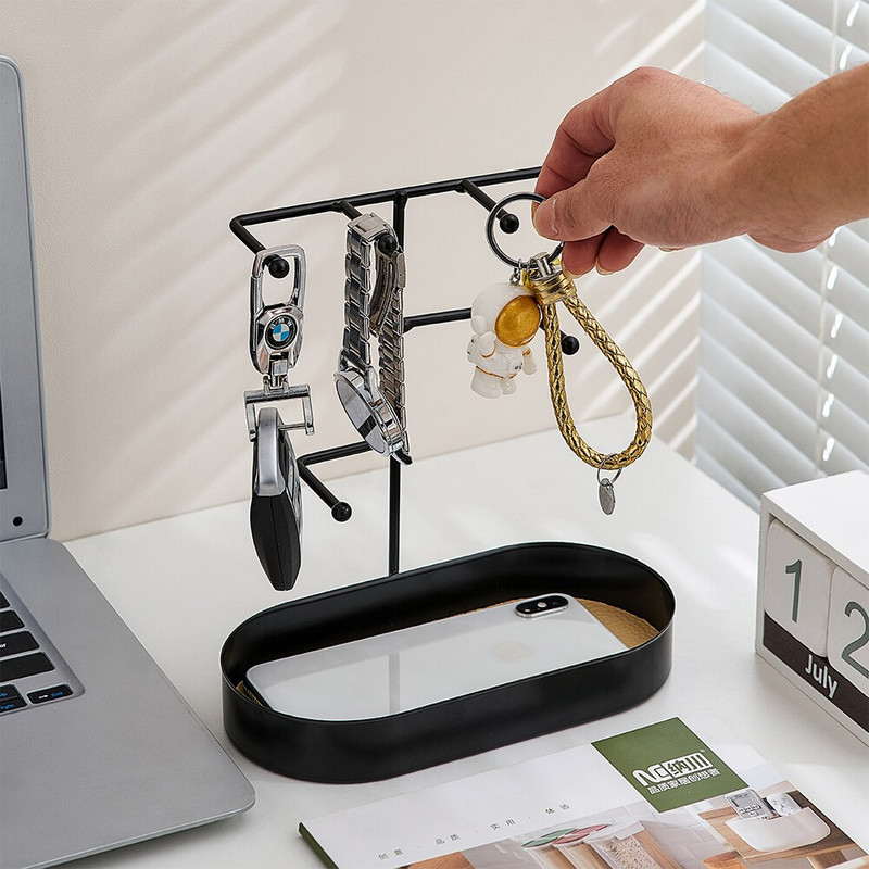 Tavă de depozitare ușoară de lux Decor nordic pentru casă Cheie Depozitare cosmetice Tavă pentru tacâmuri Decor pentru comodă Accesorii pentru bucătărie