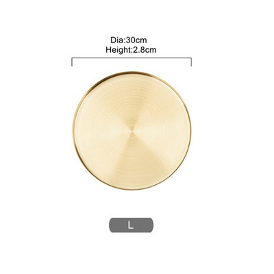 Nordijski okrugli pladnjevi od nehrđajućeg čelika zlatne boje Jednostavan stil Nakit Ogrlica Kozmetički tanjur za desert Kućni organizator