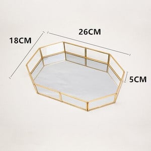 Severská retro geometria úložný tácku Jednoduchosť šperkov Kozmetický dezert úložný tanier Organizér na make-up tácku Domáca kuchynská dekorácia