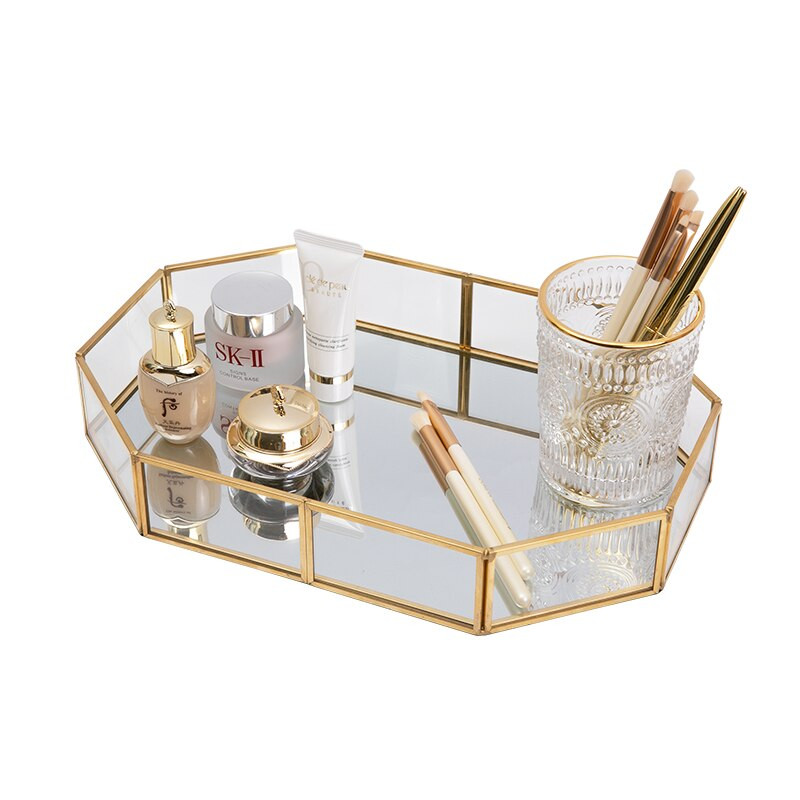 Severská retro geometria úložný tácku Jednoduchosť šperkov Kozmetický dezert úložný tanier Organizér na make-up tácku Domáca kuchynská dekorácia