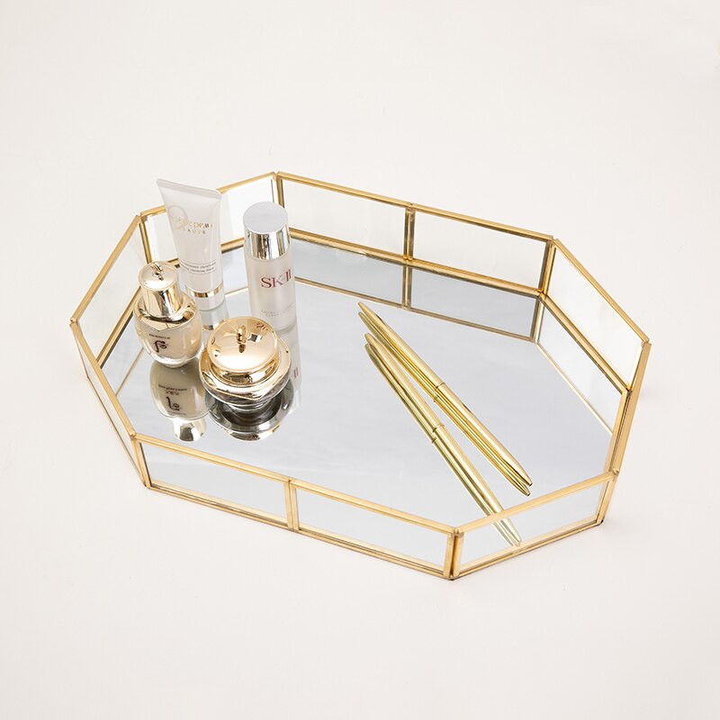 Severská retro geometria úložný tácku Jednoduchosť šperkov Kozmetický dezert úložný tanier Organizér na make-up tácku Domáca kuchynská dekorácia
