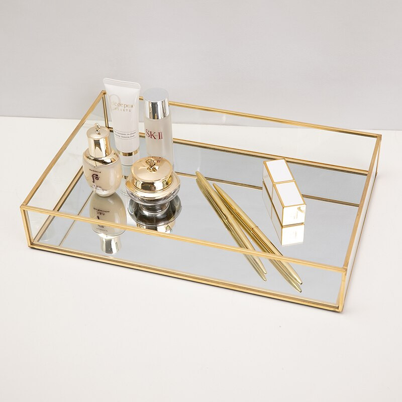 Severská retro geometria úložný tácku Jednoduchosť šperkov Kozmetický dezert úložný tanier Organizér na make-up tácku Domáca kuchynská dekorácia