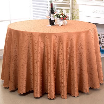 Kāzu galdauta pārklājums apaļš dekors banketu viesnīcu šovs ballīte vienkāršs poliestera žakarda galdauts vairumtirdzniecība Nappe de Table