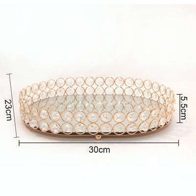 Tavi cu strasuri europene Oglinda decorativa din sticla Tava de depozitare Masa de toaleta Placa de prezentare pentru bijuterii Recipiente cosmetice