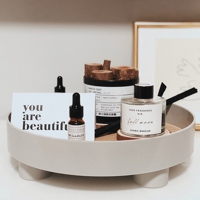 Cutie de depozitare de birou minimalistă nordică Tavă rotundă de depozitare din plastic Sufragerie articole cosmetice diverse Orgnizer Decorare pentru casă