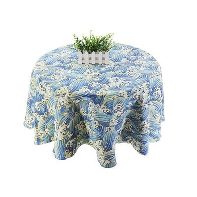 Față de masă rotundă, elegante, fețe de masă, in, bumbac, acoperită de masă, impermeabilă, haine de masă, pentru masă, eveniment, textil de acasă