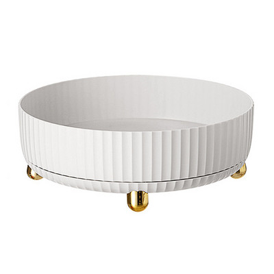 Didelės talpos laikymo lentyna 360 besisukanti spintelė patefono organizatorius prieskonių laikiklis gėrimų kosmetinė balta daugiafunkcinė virtuvės vonia