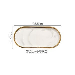 Tavă de marmură nordică Tavă ovală din ceramică de uz casnic Tavă de mâncare occidentală Tavă de depozitare bijuterii Tavă de desert Decorare camera de zi