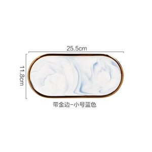 Tavă de marmură nordică Tavă ovală din ceramică de uz casnic Tavă de mâncare occidentală Tavă de depozitare bijuterii Tavă de desert Decorare camera de zi