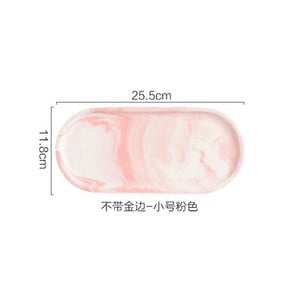 Tavă de marmură nordică Tavă ovală din ceramică de uz casnic Tavă de mâncare occidentală Tavă de depozitare bijuterii Tavă de desert Decorare camera de zi