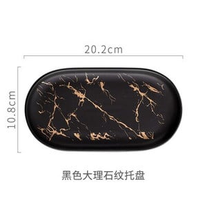 Tavă de marmură nordică Tavă ovală din ceramică de uz casnic Tavă de mâncare occidentală Tavă de depozitare bijuterii Tavă de desert Decorare camera de zi