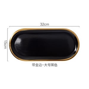 Tavă de marmură nordică Tavă ovală din ceramică de uz casnic Tavă de mâncare occidentală Tavă de depozitare bijuterii Tavă de desert Decorare camera de zi