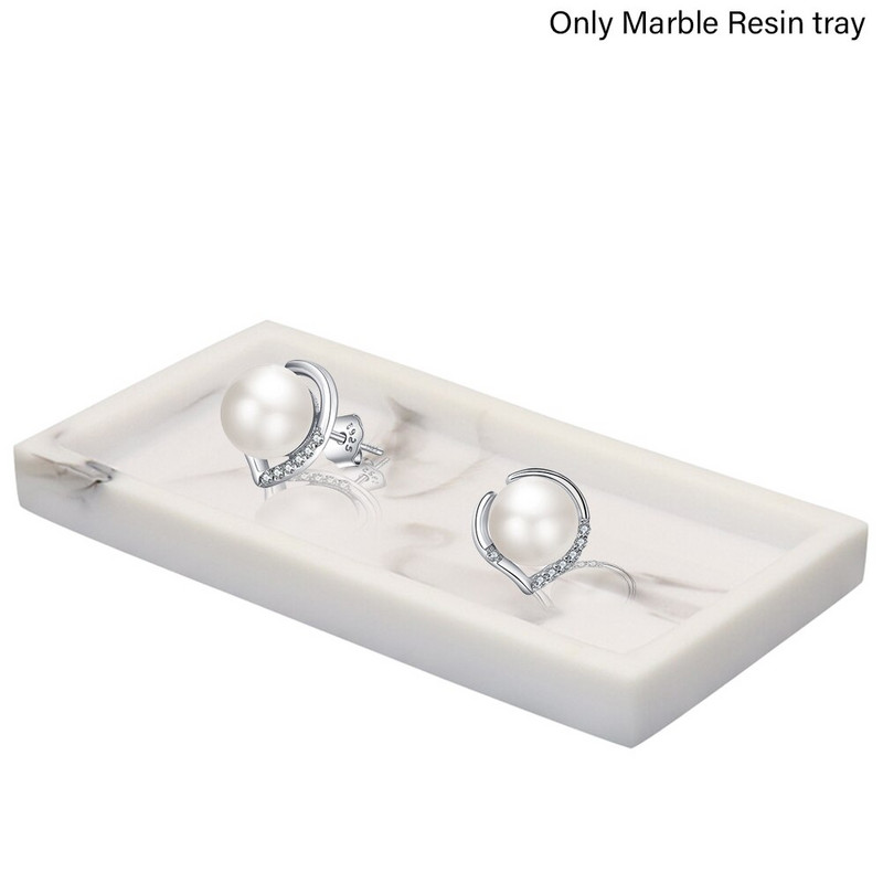 Namų dekoras Vandeniui atsparus kosmetikos organizatorius muilas Modernus vonios padėklas Stačiakampė plokštė Marmuro tekstūra Sandėliavimas stalviršyje