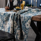 Stolnjak Blue Jacquard tapete Oils Pravokutni stolnjak za Table nappe de table Cvjetni prekrivač stola Tafelkleed mantel mesa